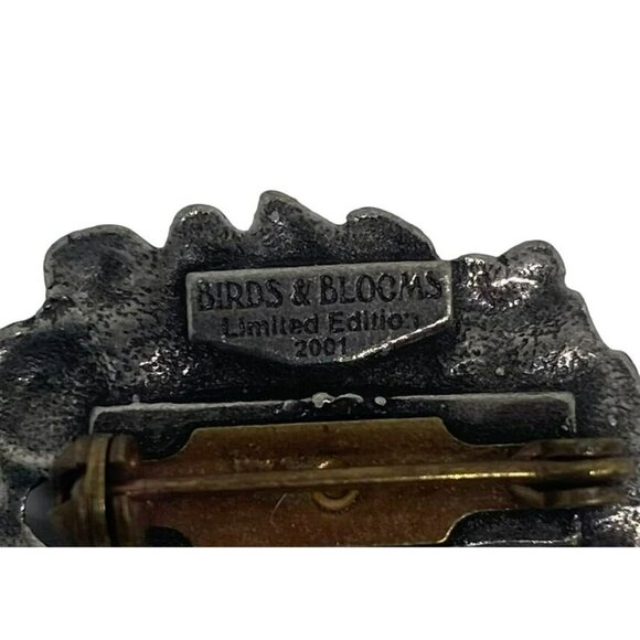 Vintage Birds & Blooms Pewter Silver tone Brooch Pins Set 2000-2001 Watering Can - Picture 7 of 7